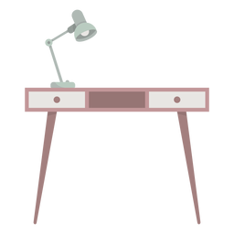 Escritorio con lámpara de color Diseño PNG