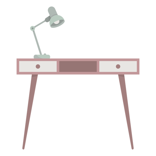 Desk with lamp colored PNG Design