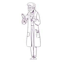Doces desenhados à mão do médico no bolso Desenho PNG