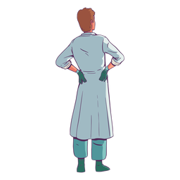 Doctor hands on back colored PNG Design