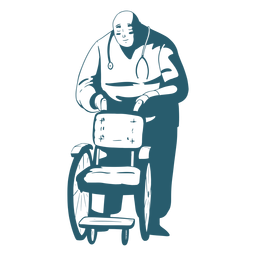 Doctor tenencia silla de ruedas Diseño PNG