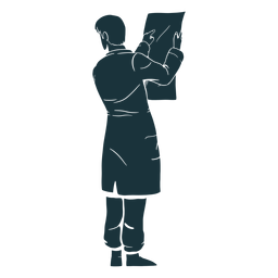 Doctor silhouette looking at results PNG Design