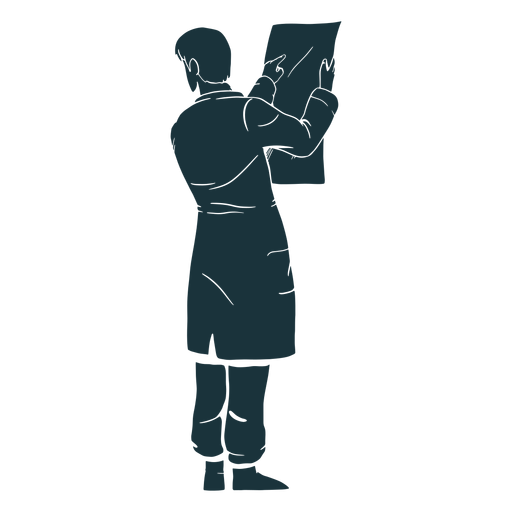 Doctor silhouette looking at results PNG Design