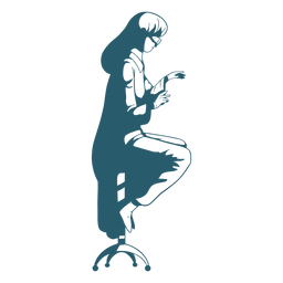 Doctor sentado en carácter taburete Diseño PNG