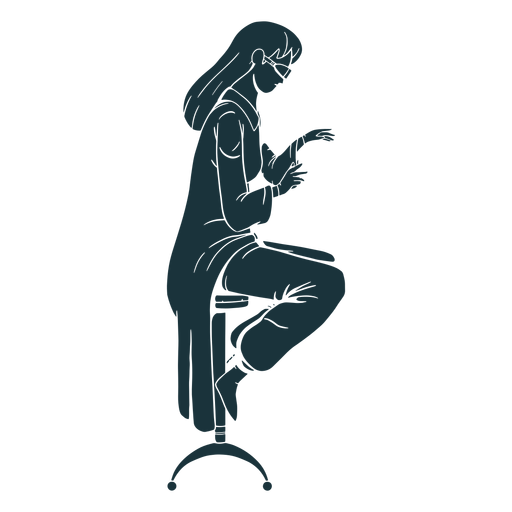 Doctor sitting on stool silhouette