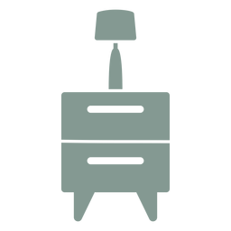 Drawers with lamp silhouette PNG Design