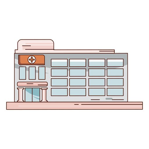 Drawn colored building hospital PNG Design
