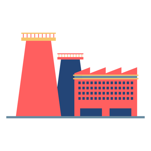Factory building colored PNG Design
