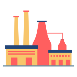 Factory colored buildings PNG Design