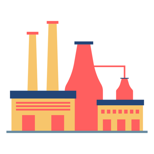 Factory colored buildings PNG Design