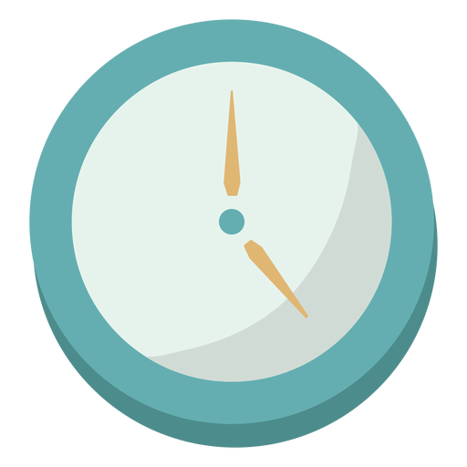 Reloj plano simple Diseño PNG