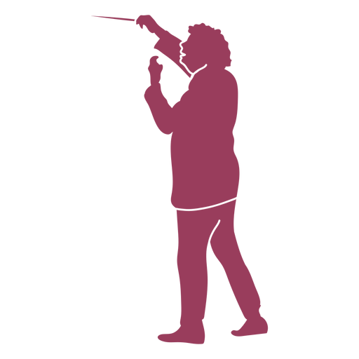 Focused orchestra conductor silhouette