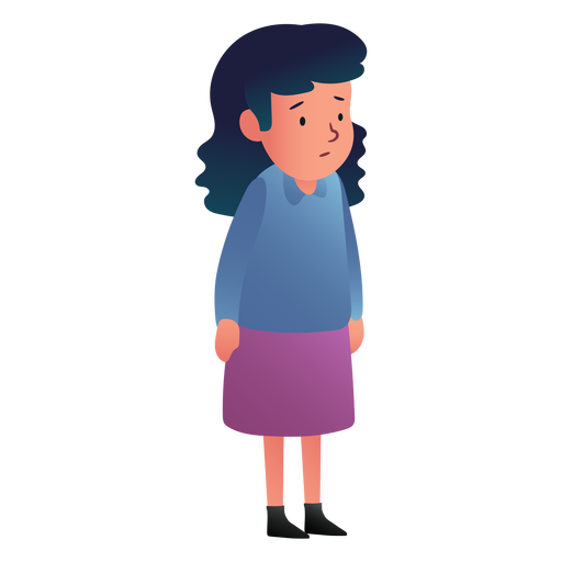 Girl waiting person PNG Design