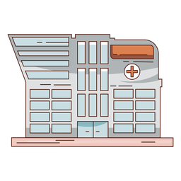 Edificio hospitalario dibujado a mano Diseño PNG