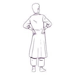 Manos en la espalda doctor dibujado a mano Diseño PNG