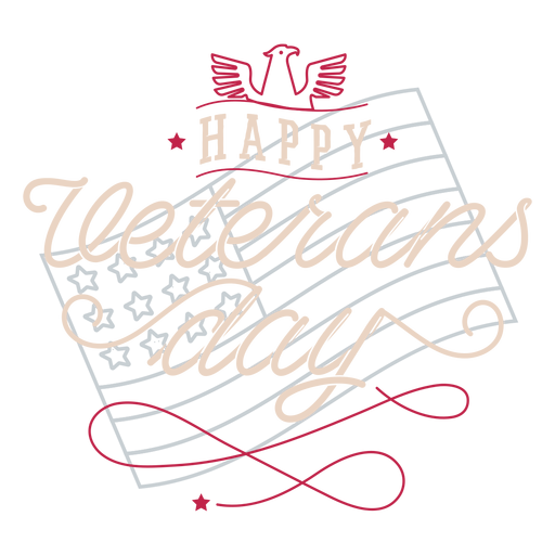 Happy Veterans Day Schriftzug PNG-Design