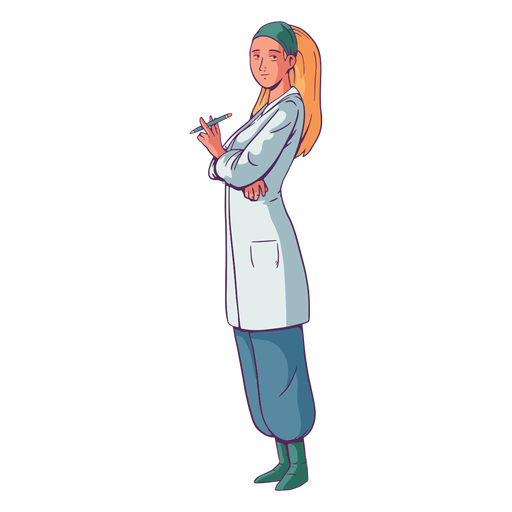 Holding pencil doctor colored PNG Design