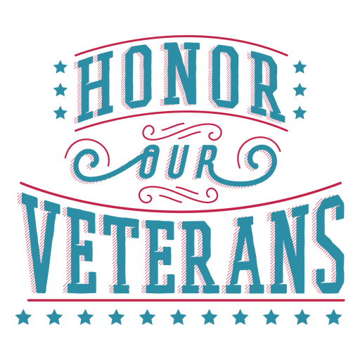 Honor veterans lettering PNG Design