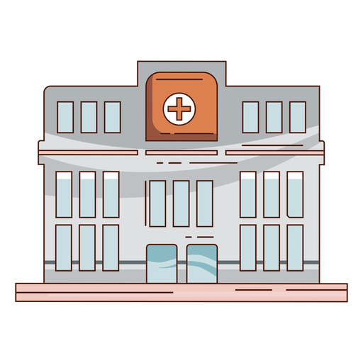 Krankenhausgebäude Hand gezeichnet PNG-Design