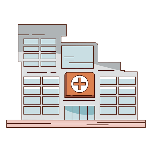 Krankenhaus einfaches Geb?ude gezeichnet PNG-Design