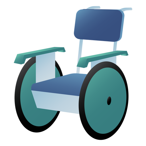 Hospital wheelchair colored PNG Design