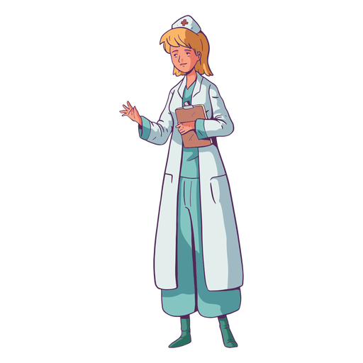 Illustration holding clipboard doctor PNG Design