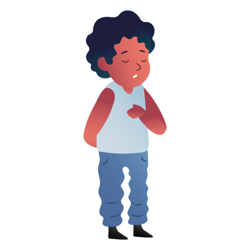 Kid closed eyes person PNG Design
