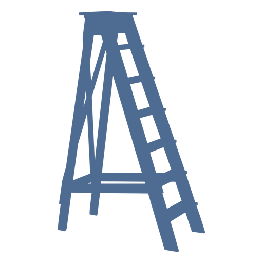 Ladder with stand silhouette