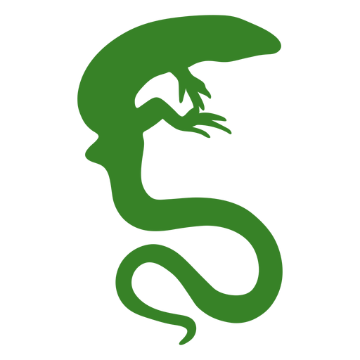 Long tailed lizard silhouette PNG Design