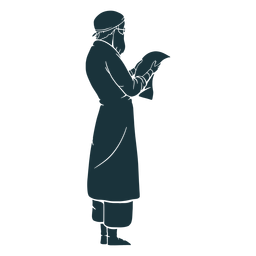 Looking at paper doctor silhouette PNG Design