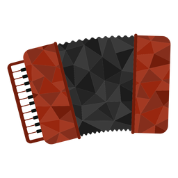 Low poly accordion colored PNG Design