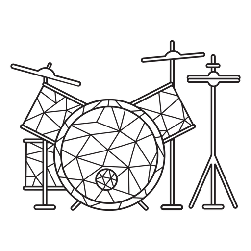 Niedriger Poly-Drum-Set-Hub PNG-Design