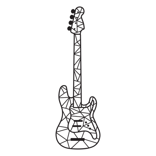 Low poly electric guitar stroke PNG Design