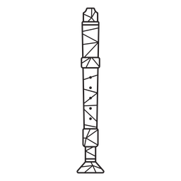 Traço de flauta baixo poli Desenho PNG