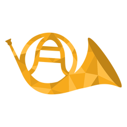 Low poly french horn colored PNG Design