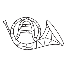 Curso de trompa baixa poli Desenho PNG