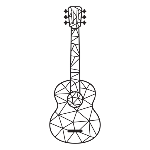 Low poly guitar stroke PNG Design