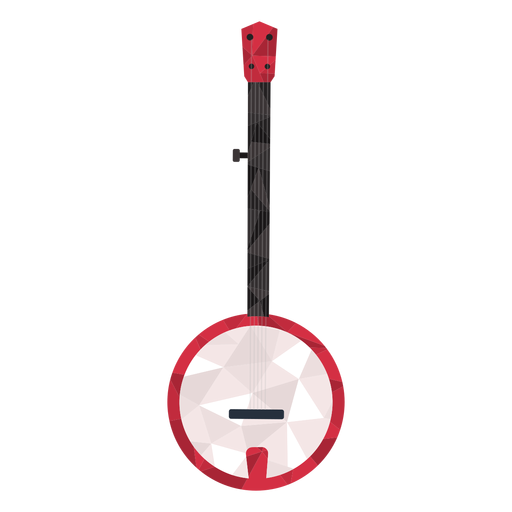Low poly long guitar round body PNG Design