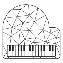 Piano de trazo de piano de baja poli Diseño PNG