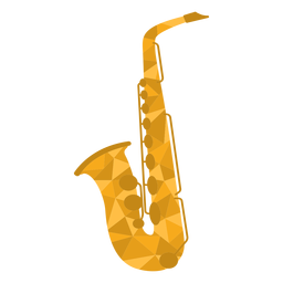 Saxofón low poly de colores Diseño PNG