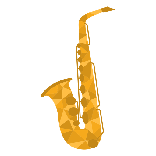 Low poly saxophone colored PNG Design