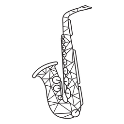 Curso de saxofone baixo poli Desenho PNG