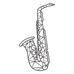 Low poly saxophone stroke PNG Design Transparent PNG