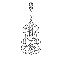 Violín de trazo de baja poli Diseño PNG