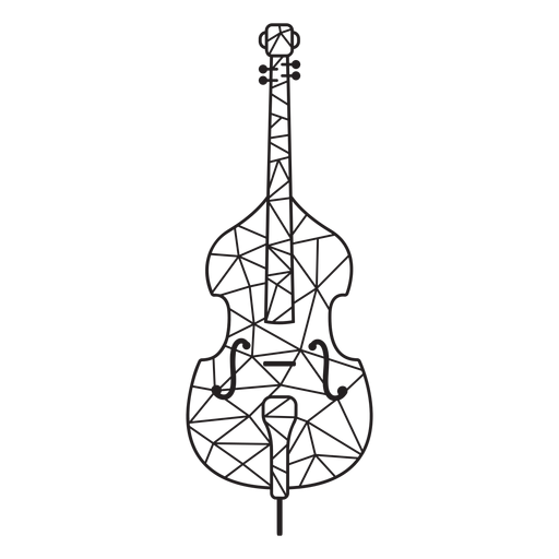 Low poly stroke violin PNG Design