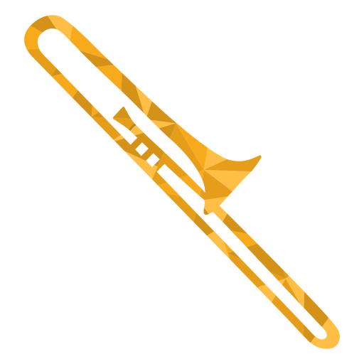 Low poly trombone colored Transparent PNG & SVG vector file