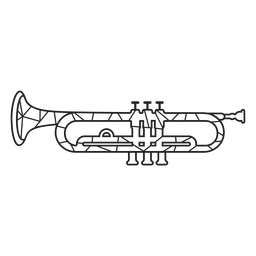 Low poly trumpet stroke PNG Design