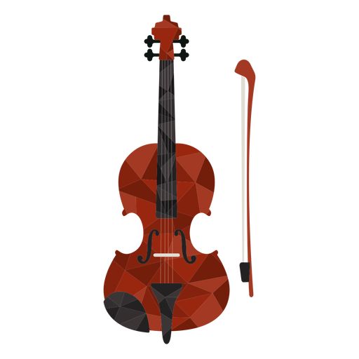 Violino baixo poli colorido Desenho PNG