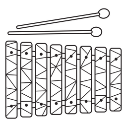 Low Poly Xylophone Stroke PNG & SVG Design For T-Shirts