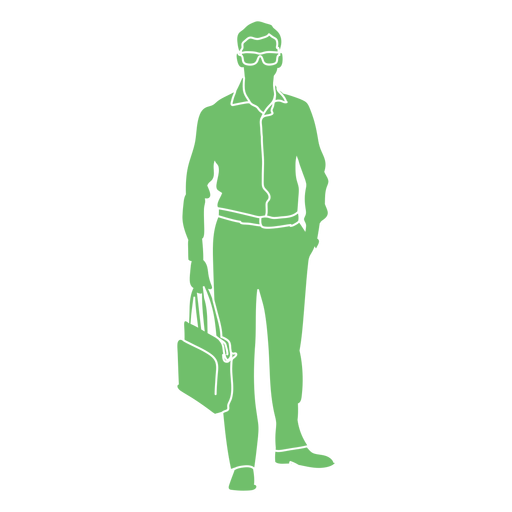 Silhueta de bolsa homem óculos Desenho PNG